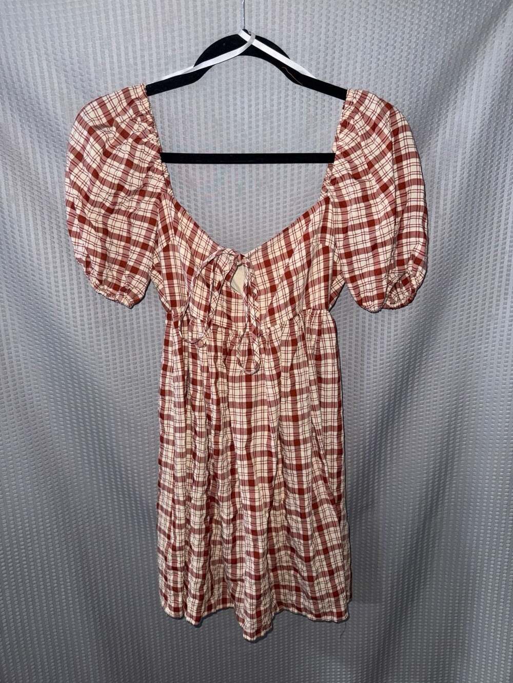 B. Darlin Plaid Puff Sleeve Mini Dress Size 0